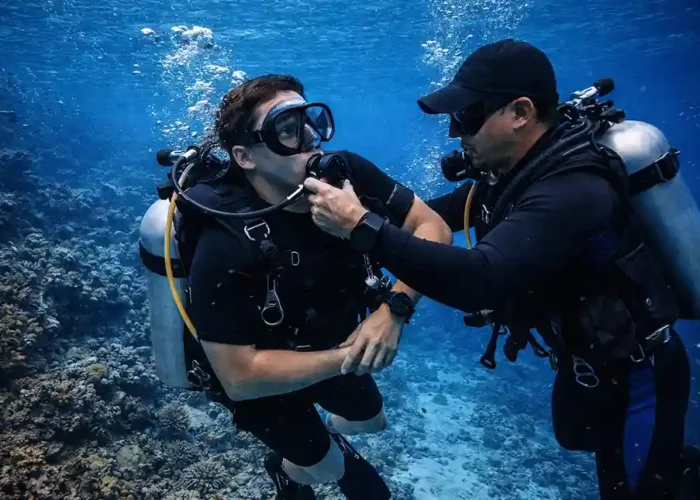 PADI Rescue Diver training scenario in Havelock Island waters
