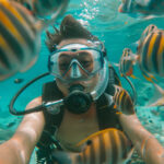 Govind Nagar Beach Havelock Island turquoise water and palm trees with Frogman scuba diving and snorkelling activities