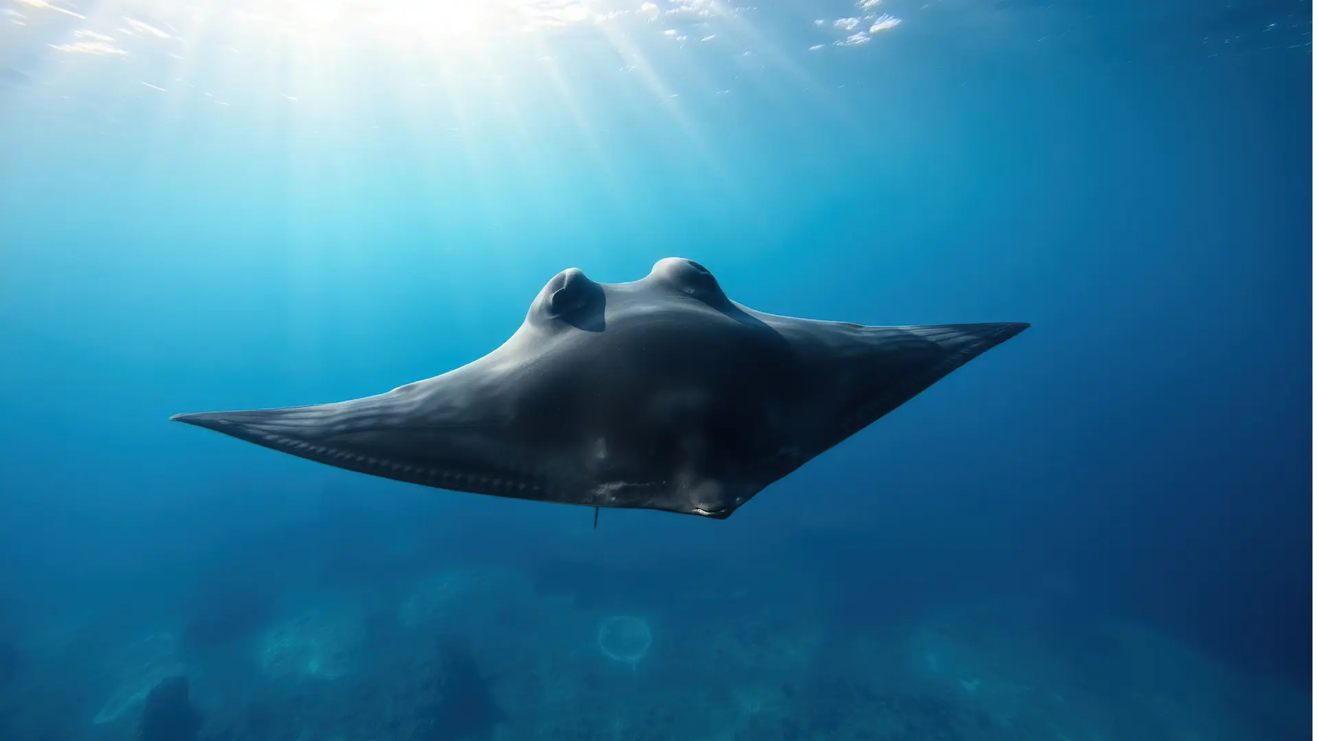 Manta ray at Jackson's Bar dive site, Havelock Island