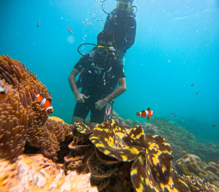 Student completing a diving certification course at Havelock Island