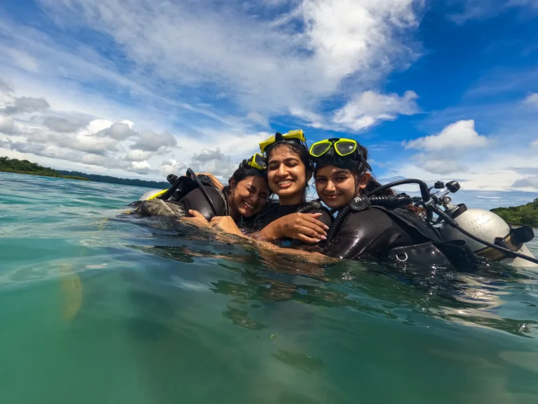 Clear underwater dive site with coral formations near Havelock