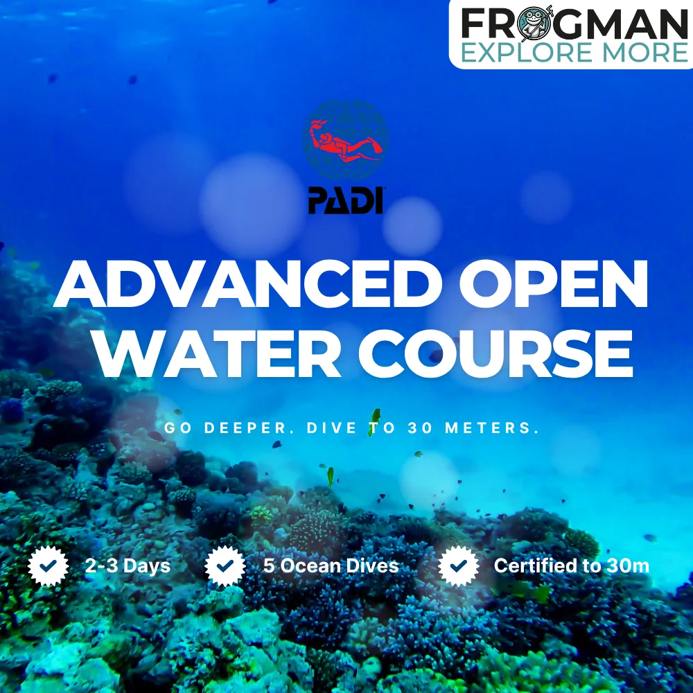 PADI Advanced Open Water Course in Andaman – scuba diver at 30m depth, Havelock Island