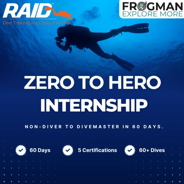 Zero to Hero Internship in Andaman - non-diver to RAID Divemaster in 60 days at Havelock Island