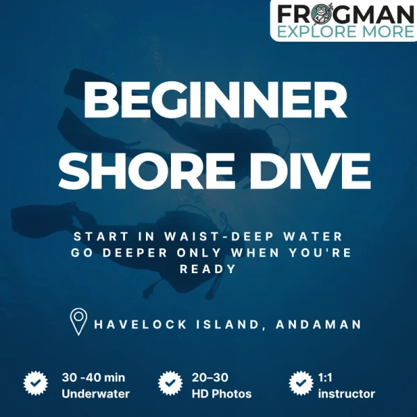 Beginner shore dive scuba course at Havelock Island, Andaman