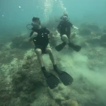 Two divers above the reef, Nitrox course in Havelock, Andaman