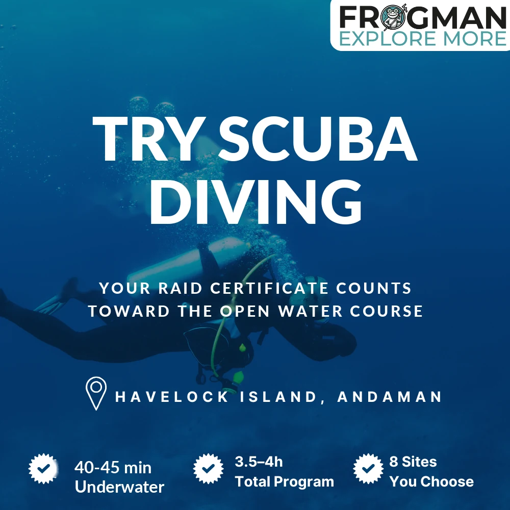 Try Scuba Diving in Havelock Island, Andaman — 40 to 45 minutes underwater with an instructor, no experience needed