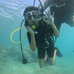 Diver making an OK sign close to the camera, Try Scuba diving in Havelock Island