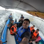 Group in life jackets on the boat taking a selfie, Zero to Hero internship in Havelock, Andaman