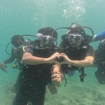 Group of divers making a heart sign, Zero to Hero internship in Havelock, Andaman