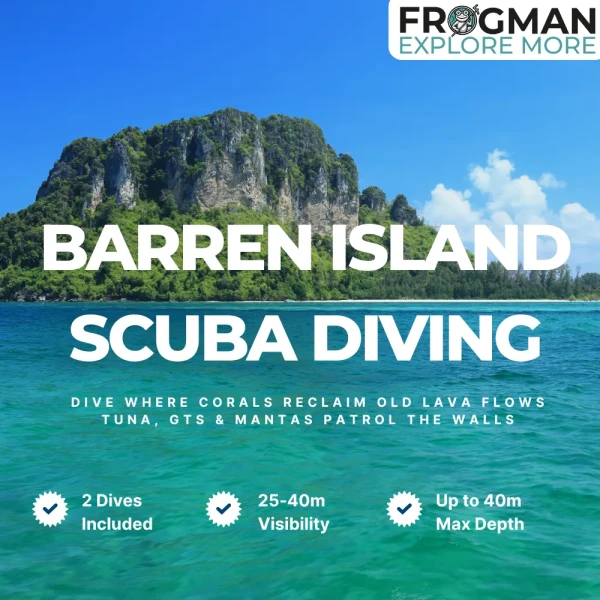 Barren Island scuba diving - wall and drift dive site at India's only active volcano, 140 km from Havelock