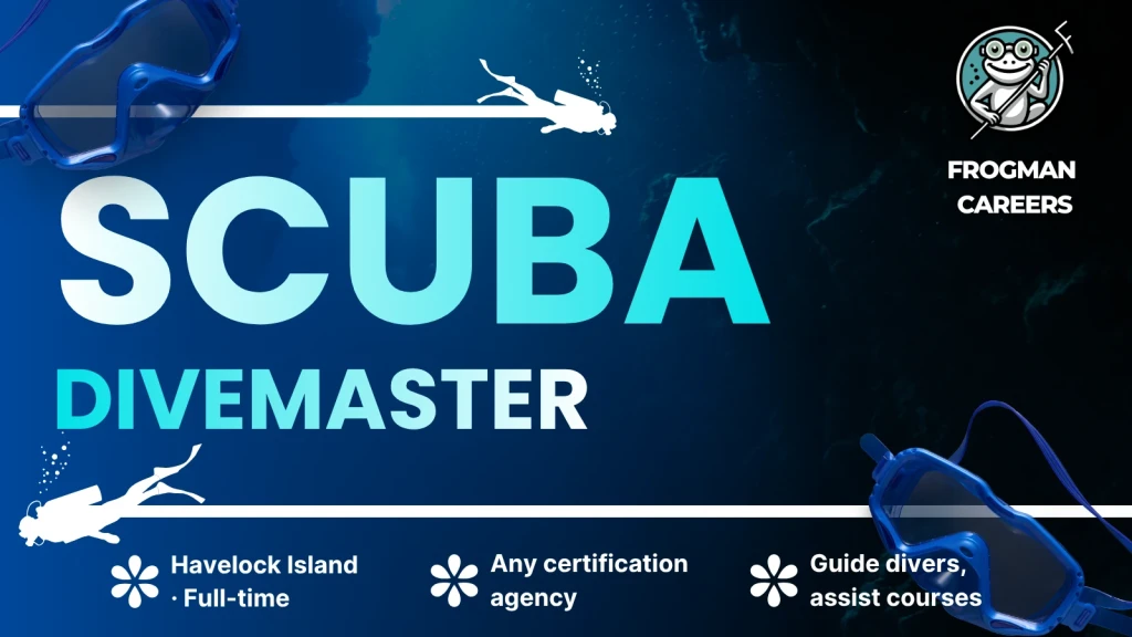Divemaster job at Frogman: Havelock Island, full-time, any certification agency, guide divers and assist courses