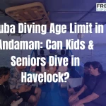 Scuba diving age limit in Andaman: a young diver and older guests on a Frogman dive boat heading out from Havelock